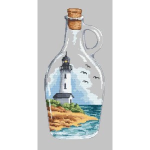 GC 10222 Cross stitch pattern - Bottle with a lighthouse