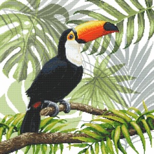 W 8978 Cross stitch pattern PDF - Toucan in the tropics