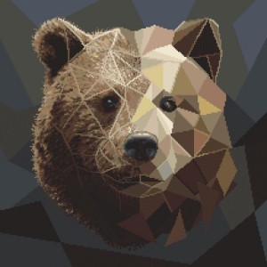 K 8983 Tapestry canvas - Mosaic bear