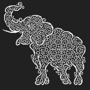 ZK 8984 Kit with beads - Lace elephant