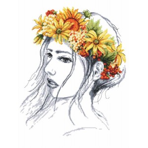 GC 10231 Cross stitch pattern on paper - Autumn lady