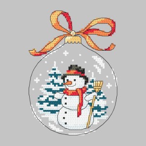 Z 10236 Cross stitch kit - Christmas ball with a snowman