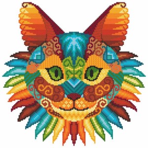 K 8996 Tapestry canvas - Cat kaleidoscope