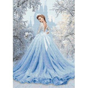ZI 10602 Cross stitch kit with mouline and beads - Snow lady