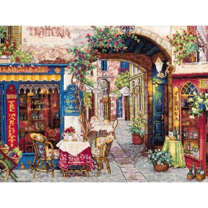 MER K-161 Cross stitch kit - Cafe in Verona