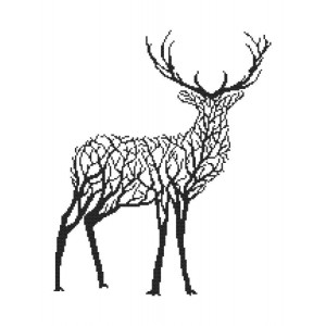 W 10249 Cross stitch pattern PDF - Black deer