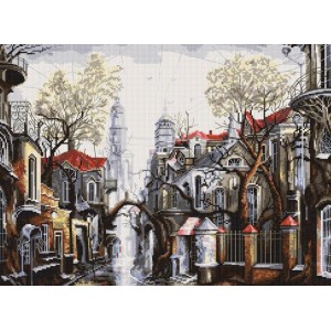 NPE 3309 Cross stitch kit - City alley