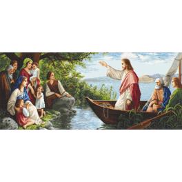 ZN 10614 Vyšívací sada s potiskem - Poslouchajíc Ježíše