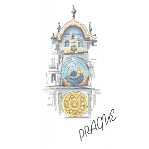 W 10407 Cross stitch pattern PDF - Old Town Astronomical Clock in Prague