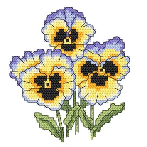 Z 10253 Cross stitch kit - Rococo pansies