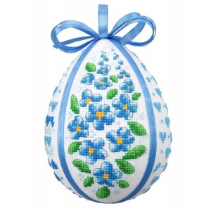 ZU 10607 Cross stitch kit - Easter egg with forget-me-nots