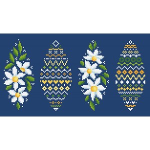 W 10606 Cross stitch pattern PDF - Easter egg with daisies