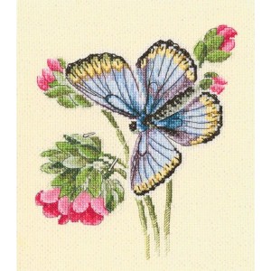 ZTM 749 Cross stitch kit - Butterfly on the dainty flower