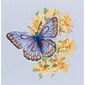 ZTM 750 Cross stitch kit - Butterfly on flowers