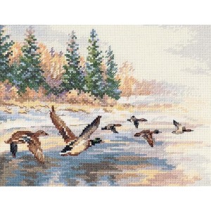 ALI 3-27 Cross stitch kit - Flying ducks
