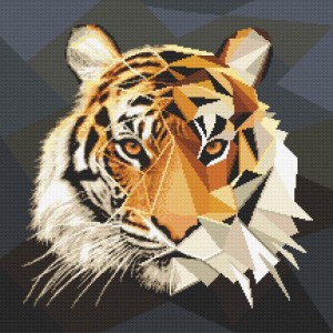 ZN 10618 Cross stitch tapestry kit - Mosaic tiger