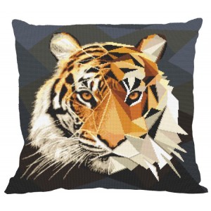 ZU 10618-01 Cross stitch kit - Cushion - Mosaic tiger