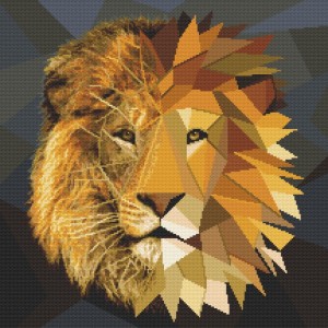 ZN 10620 Cross stitch tapestry kit - Mosaic lion