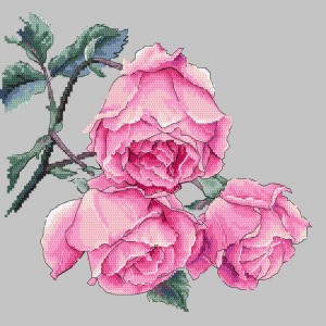 GC 10270 Cross stitch pattern on paper - Rose twig