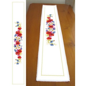 ZU 10434 Cross stitch kit - Long table runner with wild flowers