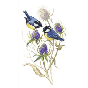 GC 10437 Cross stitch pattern on paper - Tits and thistles