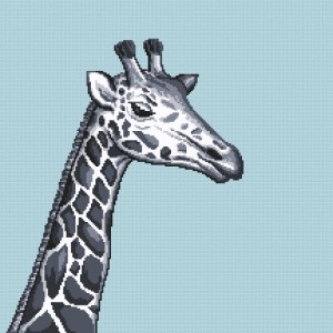 Z 10657 Cross stitch kit - Black and white giraffe