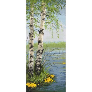 GC 10459 Cross stitch pattern on paper - Spring birches