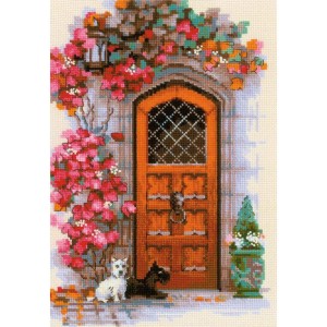 RIO 1832 Cross stitch kit with yarn - Scottish door