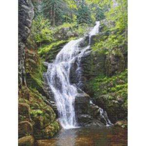 GC 10682 Cross stitch pattern on paper - Mountain waterfall