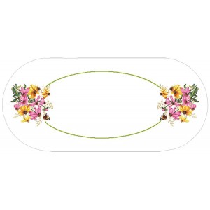 GU 10472 Cross stitch pattern on paper - Oval table runner - Colourful flowers