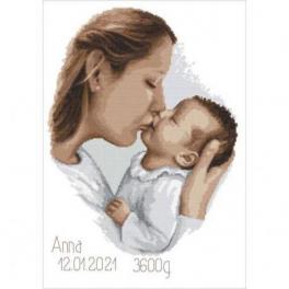 S 10457 Vzor na vyšívání na mobil - Vzpomínka na narození - Matčin polibek