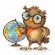 Cross stitch pattern for a phone - Small owl - geographer