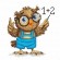 Cross stitch pattern for a phone - Small owl - mathematician