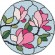Cross stitch pattern for a phone - Stained glass - Magnolias