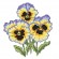 Cross stitch pattern for a phone - Rococo pansies