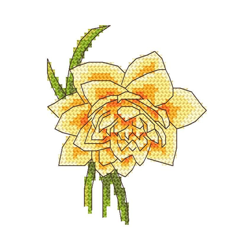 Cross stitch pattern for a phone - Daffodil