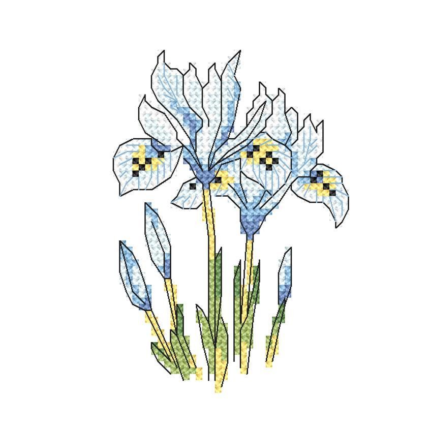 Cross stitch pattern for a phone - Subtle irises