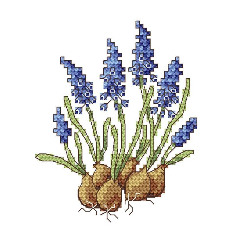Cross stitch pattern for a phone - Delicate sapphires